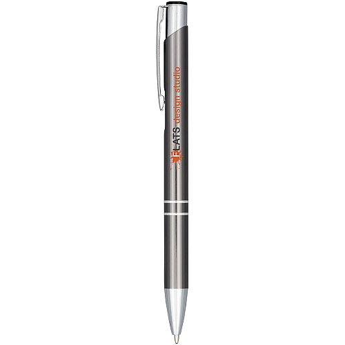 Moneta anodized aluminium click ballpoint pen (blue ink) 2