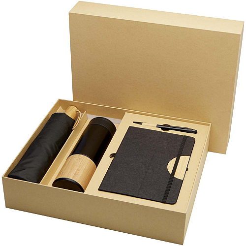 Carmen A5 hard cover notebook and ballpoint pen gift set (black ink) 1