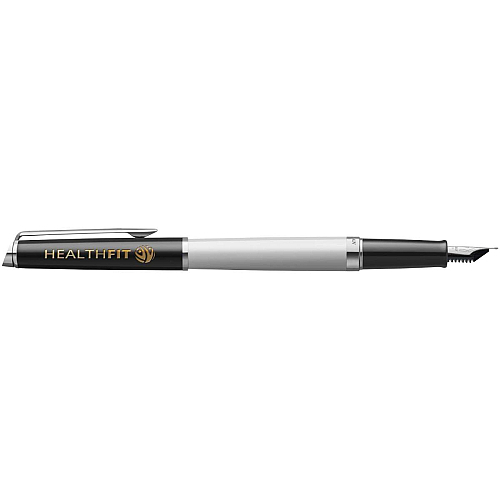 Hemisphere colour blocking fountain pen with palladium trim (blue ink) 2