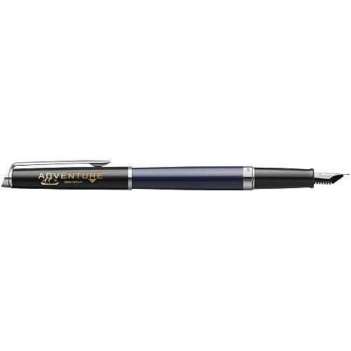 Hemisphere colour blocking fountain pen with palladium trim (blue ink) 2