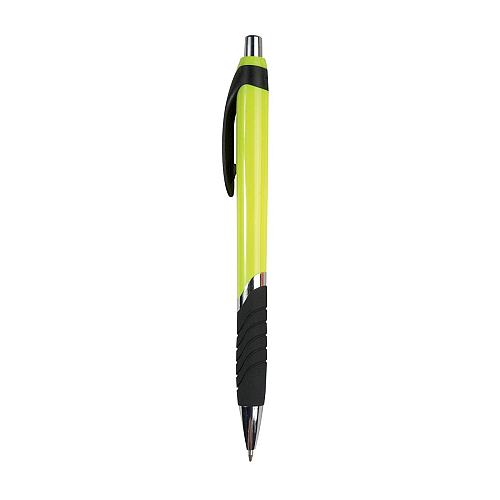 Plastic snap pen with coloured barrel, rubberised grip and chromed details 2