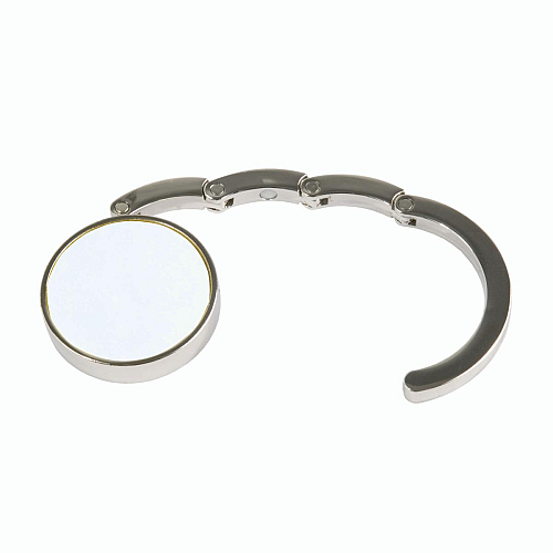 Round metal bag hook, dual-magnet reinforced closure, in a black box 1