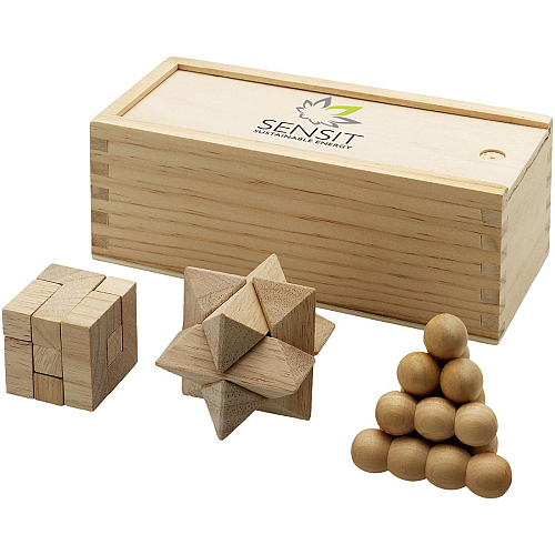 Brainiac 3-piece wooden brain teaser set 2