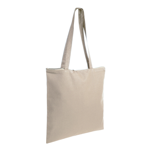 220 g/m2 cotton shopping bag, long handles, zip closure 3