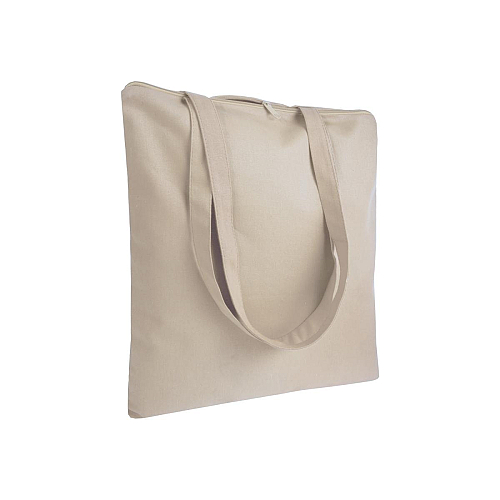 220 g/m2 cotton shopping bag, long handles, zip closure 1