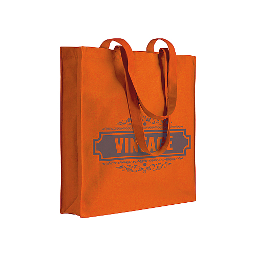 250 g/m2 cotton shopping bag, long handles and gusset, zip closure 4