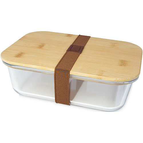 Roby glass lunch box with bamboo lid 1