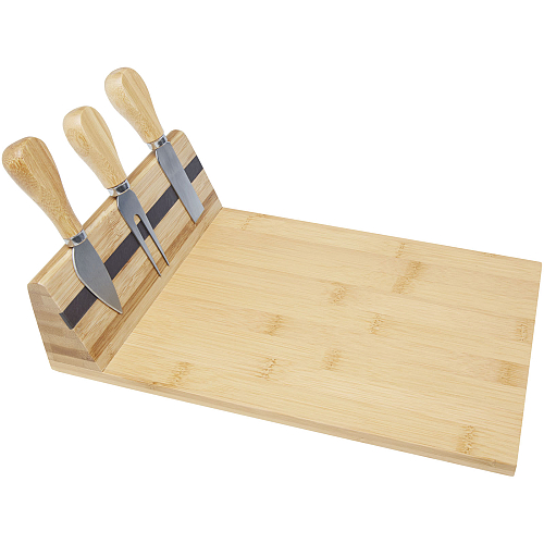Mancheg bamboo magnetic cheese board and tools 1