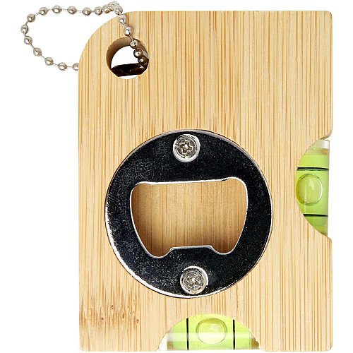 Levo bamboo bottle opener with level  4