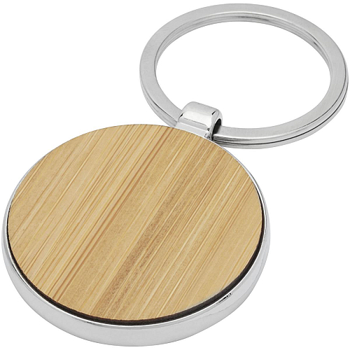 Nino bamboo round keychain 1