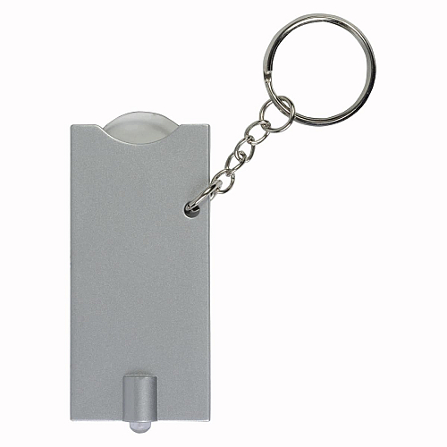 Plastic key ring with shopping trolley token and light 4