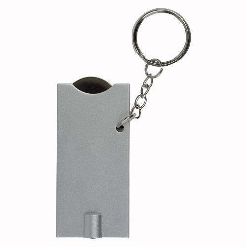 Plastic key ring with shopping trolley token and light 4