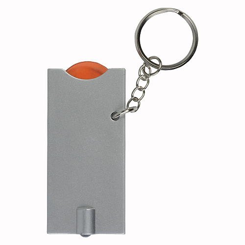 Plastic key ring with shopping trolley token and light 4