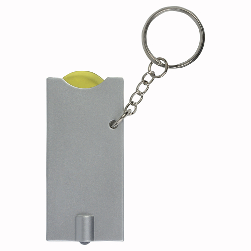 Plastic key ring with shopping trolley token and light 4