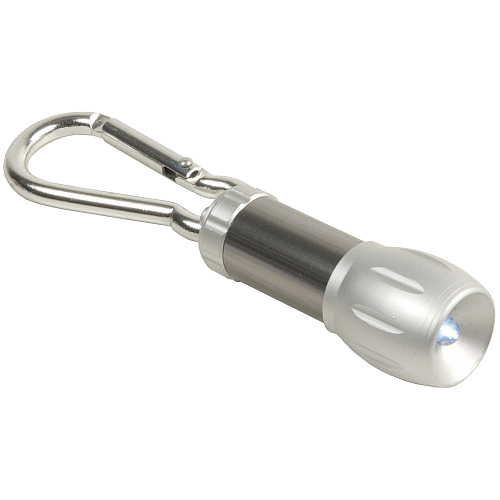Aluminium key ring torch with 3 button batteries 1