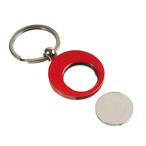 Metal key ring with shopping trolley token in a black box 3