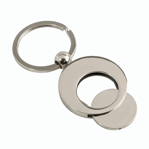 Metal key ring with shopping trolley token in a black box 3