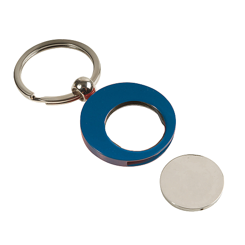 Metal key ring with shopping trolley token in a black box 3