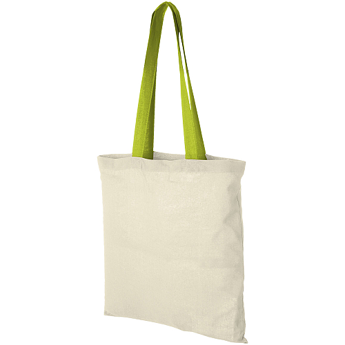 Nevada 100 g/m² cotton tote bag coloured handles 1