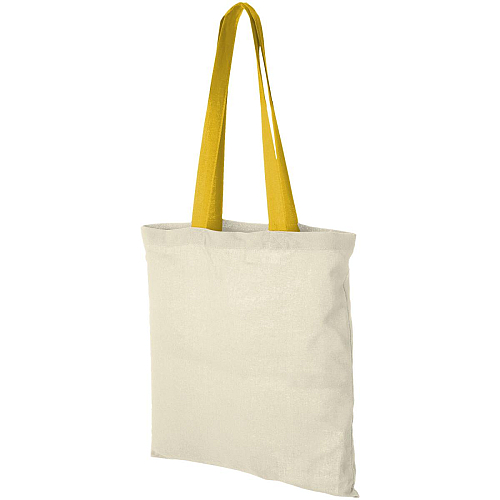 Nevada 100 g/m² cotton tote bag coloured handles 1