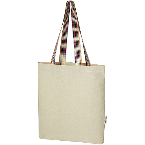 Rainbow 180 g/m² recycled cotton tote bag 5L 1