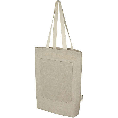 Pheebs 150 g/m² recycled cotton tote bag with front pocket 9L 1