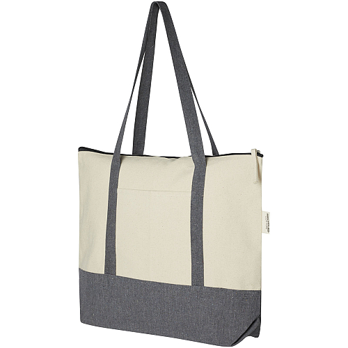 Repose 320 g/m² recycled cotton zippered tote bag 10L 1