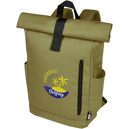 Byron 15.6 GRS RPET roll-top backpack 18L 2