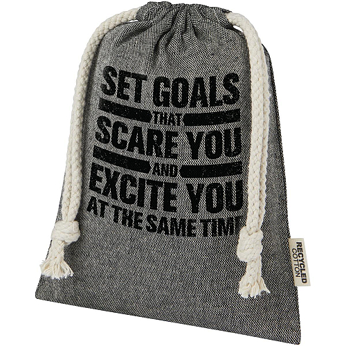Pheebs 150 g/m² GRS recycled cotton gift bag small 0.5L 2