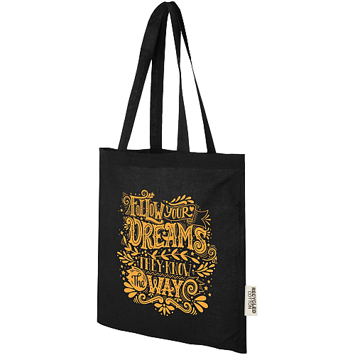 Madras 140 g/m2 GRS recycled cotton tote bag 7L 2