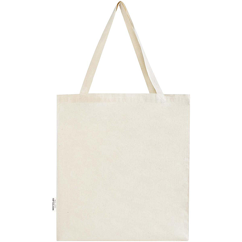 Madras 140 g/m² GRS recycled cotton gusset tote bag 4