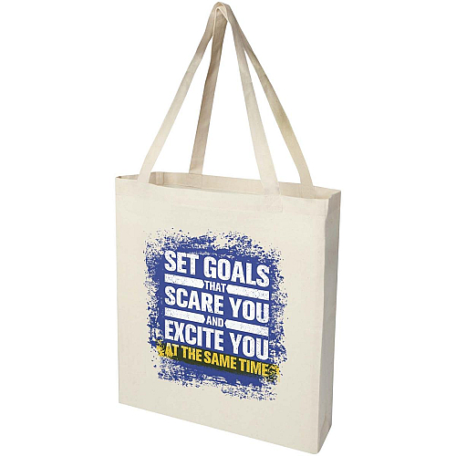 Madras 140 g/m² GRS recycled cotton gusset tote bag 2