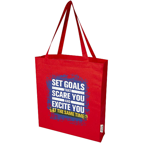 Madras 140 g/m² GRS recycled cotton gusset tote bag 2