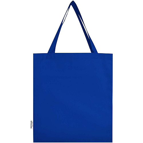 Madras 140 g/m² GRS recycled cotton gusset tote bag 4