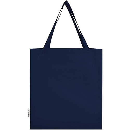 Madras 140 g/m² GRS recycled cotton gusset tote bag 4