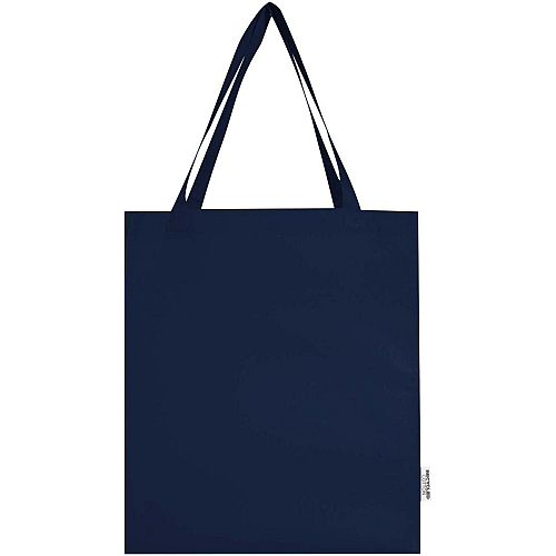 Madras 140 g/m² GRS recycled cotton gusset tote bag 3
