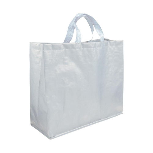 Matte laminated 120 g/m2 pp shopping bag with gusset and short ribbon handles 1