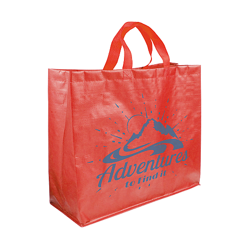 Matte laminated 120 g/m2 pp shopping bag with gusset and short ribbon handles 3
