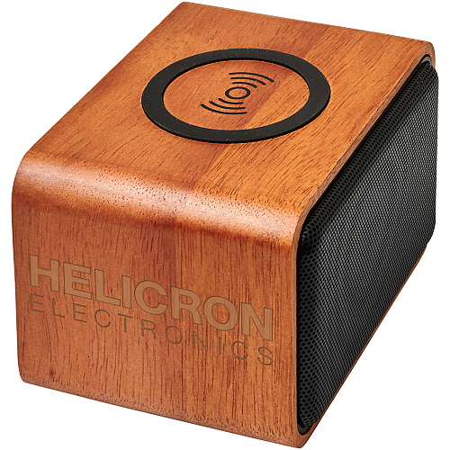 Wooden speaker with wireless charging pad 2