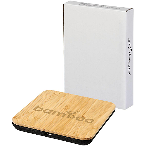 Leaf 5W bamboo and fabric wireless charging pad 3