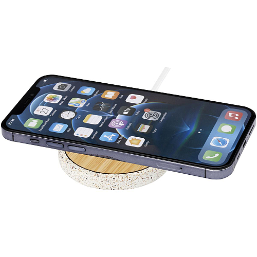 Terrazzo 10W wireless bamboo charging pad 1