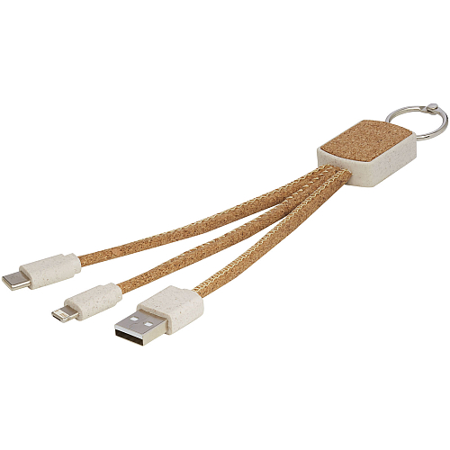 Bates wheat straw and cork 3-in-1 charging cable 1