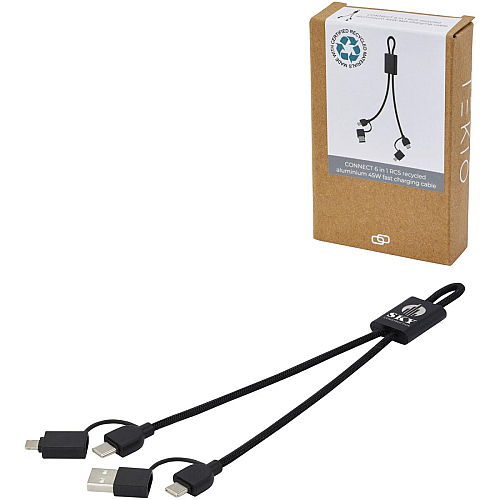 Connect 6-in-1 RCS recycled aluminium 45W quick charge & data transfer cable 2