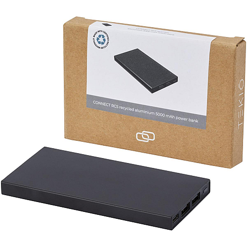 Connect 5000 mAh RCS recycled aluminium power bank  1