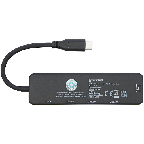Loop RCS recycled plastic multimedia adapter USB 2.0-3.0 with HDMI port 4