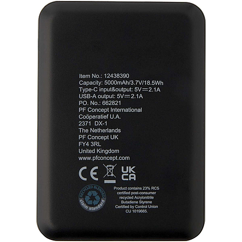 Asama 5000 mAh Type-C recycled plastic power bank 4