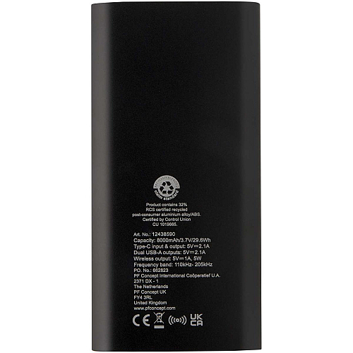 Juice 8000 mAh Type-C recycled aluminium wireless power bank 4