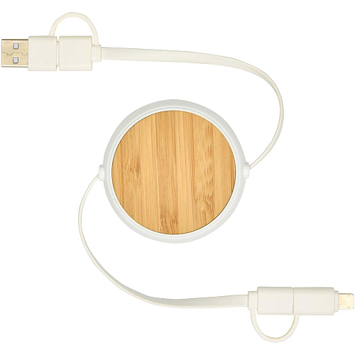 Chechia 5-in-1 recycled plastic 100 cm retractable data sync and 45W fast charge cable 3