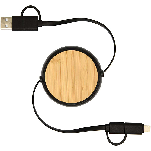 Chechia 5-in-1 recycled plastic 100 cm retractable data sync and 45W fast charge cable 3