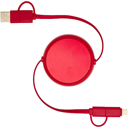 Alasia 5-in-1 100 cm recycled plastic and aluminium retractable data sync and 45W fast charge cable 3